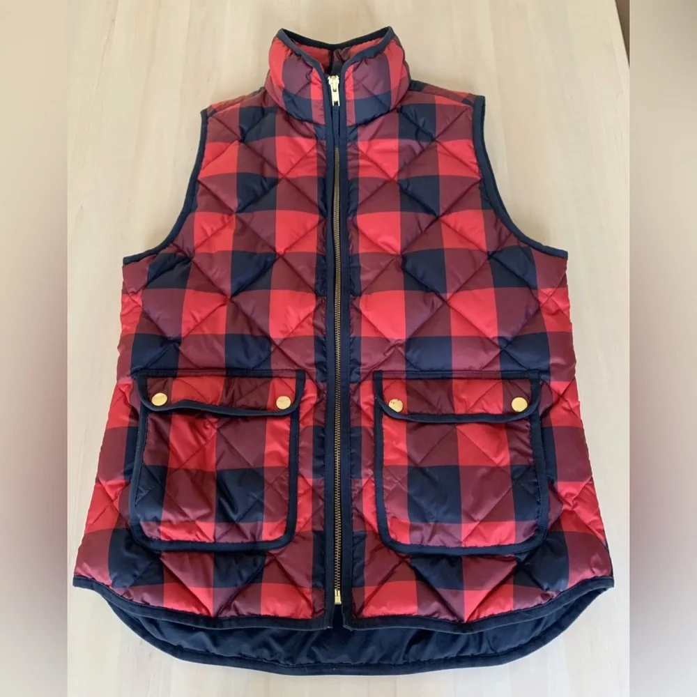 J. Crew Down Vest in Buffalo Check - Picture 1 of 6